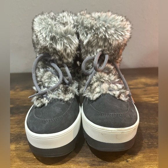 Cougar Shoes - Cougar Women’s Vivian Faux Fur Trim Gray Faux Leather Waterproof Boots Snow